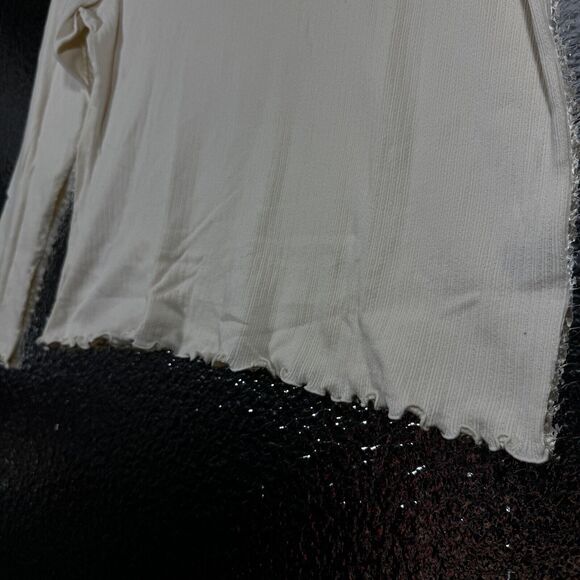 J Jill Womens Ivory Embroidery Long Sleeve Turtleneck Cotton Fringed Pullover XL - Picture 2 of 6